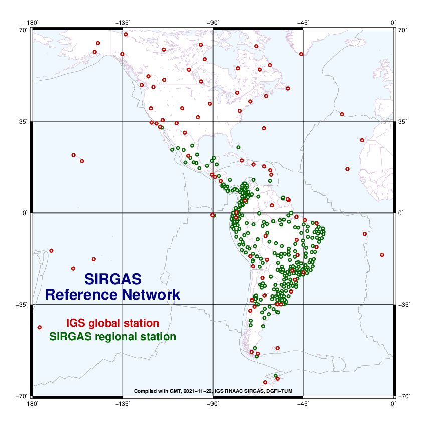 Continuously operating GNSS stations in Argentina, Colombia and Costa Rica are incorporated into the SIRGAS-CON network