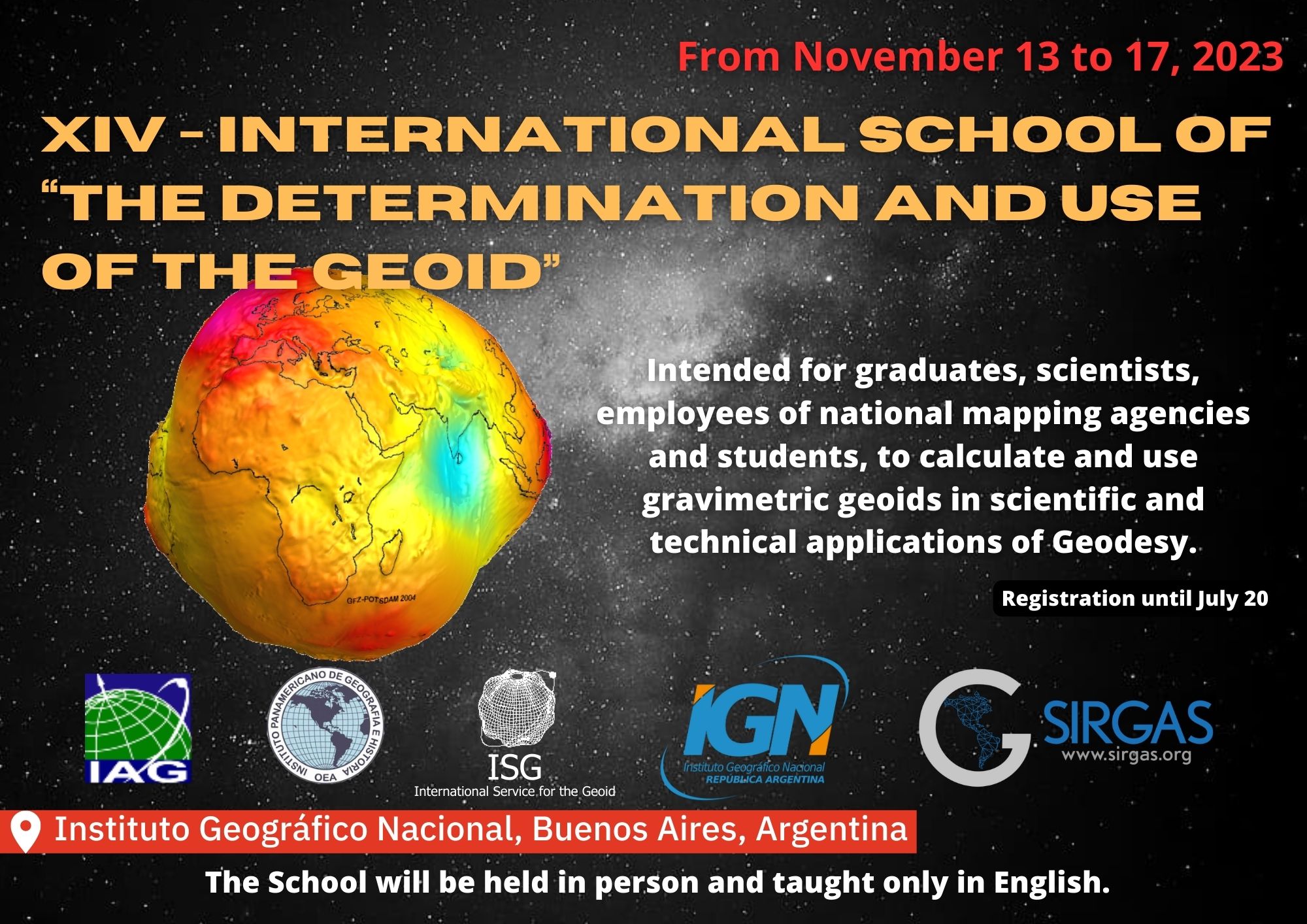 14th International School on “The Determination and Use of the Geoid”